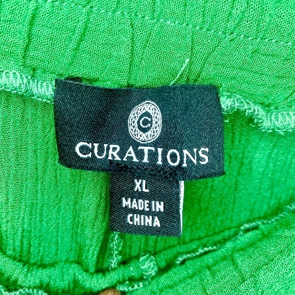 Palazzo Pants XL Emerald Green Curations QVC 100% Viscose Flowy Boho Relaxed Fit - Picture 7 of 13
